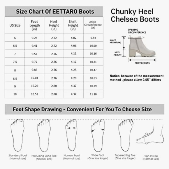 White Chunky Heel Chelsea Ankle Boots Round Toe Slip On Women’s Size 8 - Picture 14 of 15